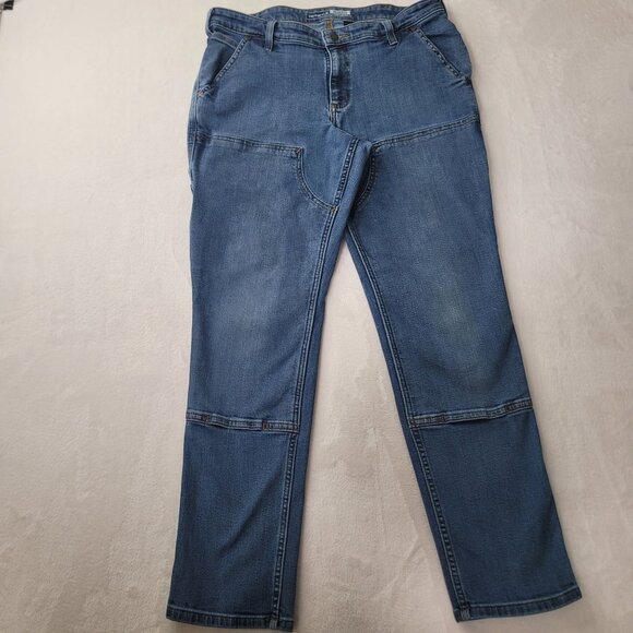 Carhartt Denim - Carhartt Women's Double Knee Relaxed Fit Blue Denim Jeans Size 12 Regular